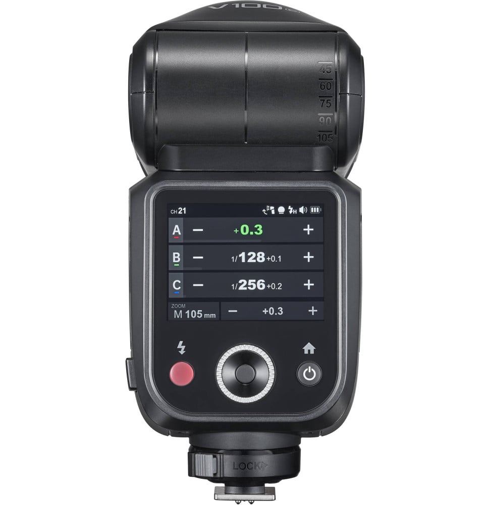 Godox V100 pour Canon, flash cobra — vue complémentaire 2