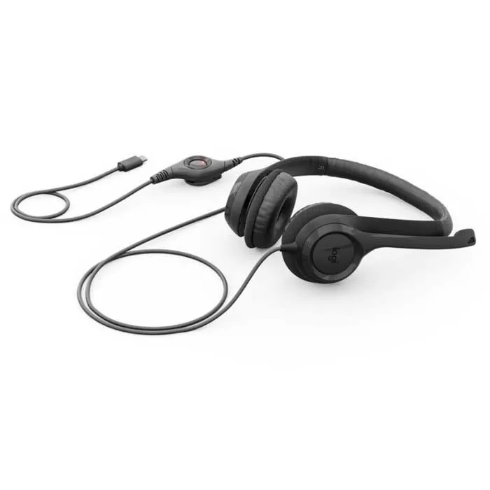 Micro-casque filaire Logitech H390 avec connecteur USB-C et microphone anti-bruit
