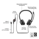 Micro-casque filaire Logitech H390 avec connecteur USB-C et microphone anti-bruit