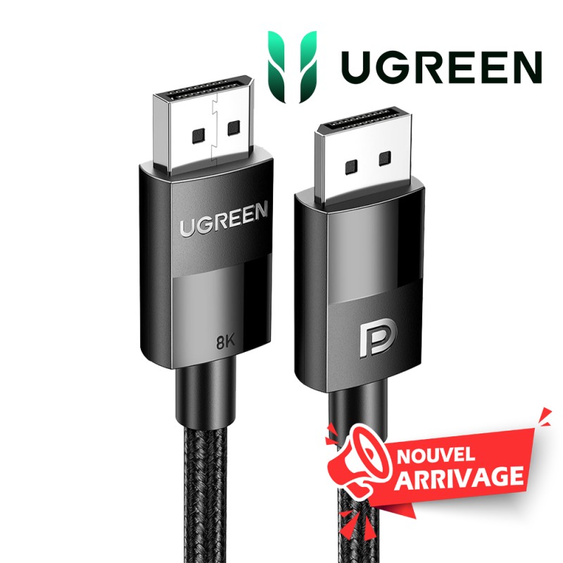 [80390] UGREEN câble DP DisplayPort 1.4 Male To Male câble 8K 1M