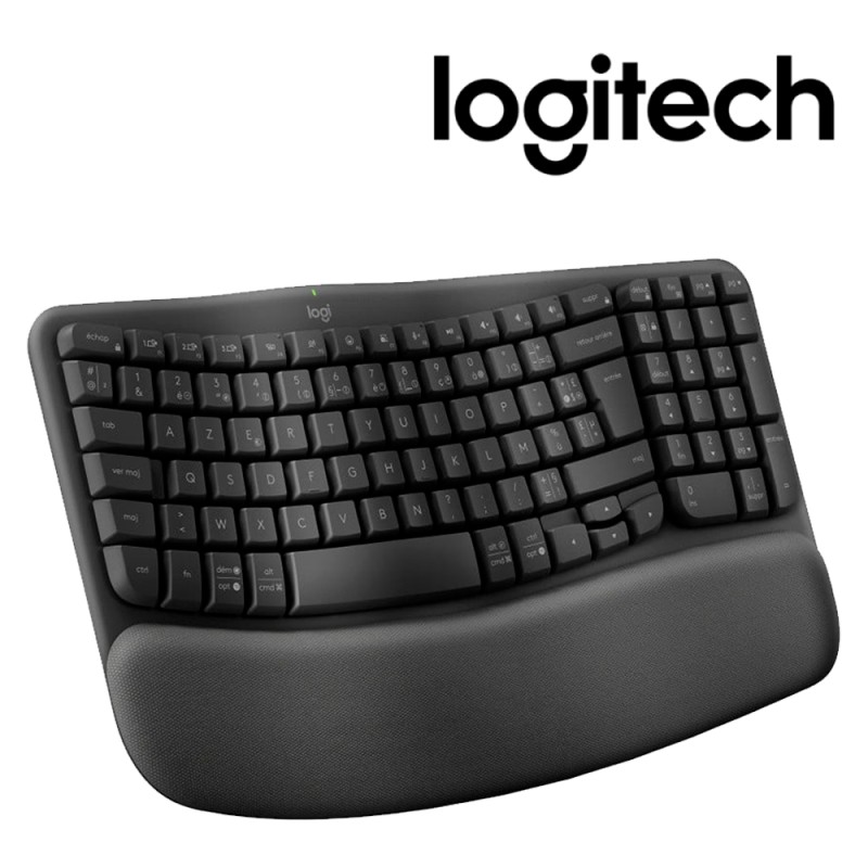 [920-012286] Clavier Ergonomique Sans Fil Logitech Wave Keys AZERTY