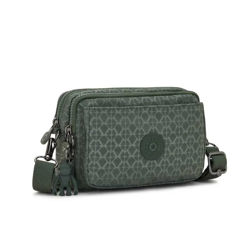 [KPKI3492F6C1] Sac Bandoulière Kipling Abanu Multi Sign Green Embossé Convertible en Banane
