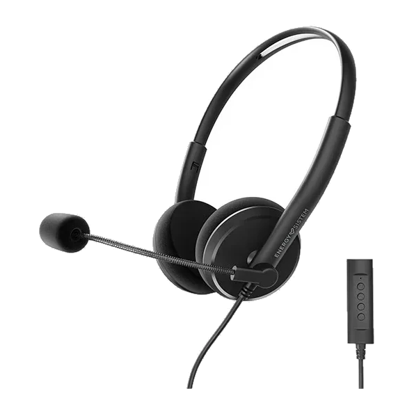 Casque filaire de bureau avec microphone Energy Sistem Office Headset 2+ — Noir