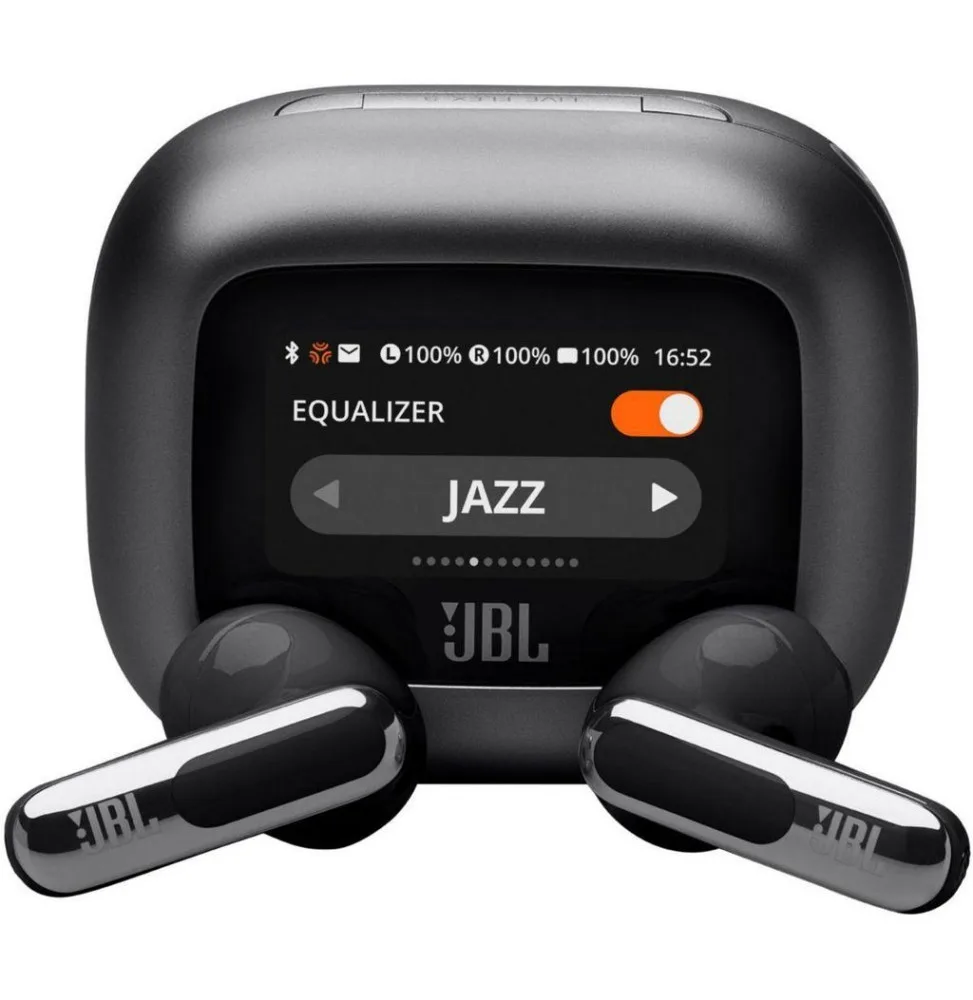 Écouteurs True Wireless avec boîtier à écran JBL Live Flex 3 — Noir