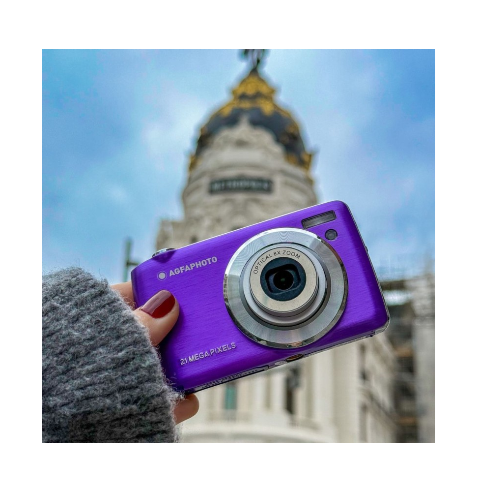 AgfaPhoto Realishot DC8200 violet, zoom optique 8×, étui et SD 16 Go, 21 Mpx