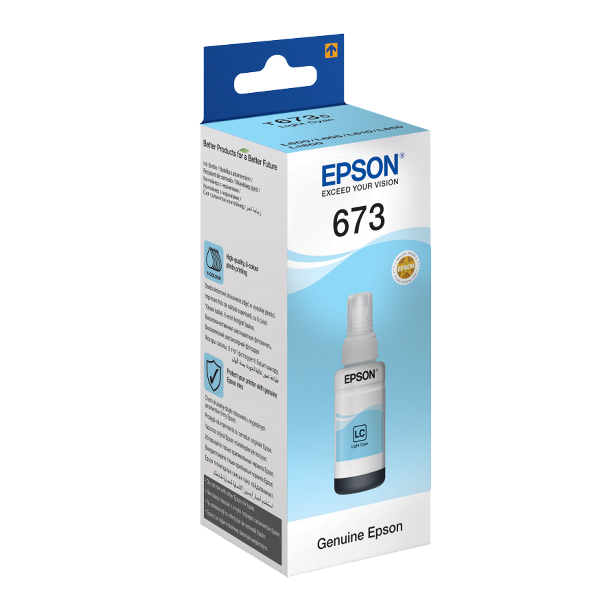 Bouteille d'encre Epson 673 Light Cyan (C13T67354A)