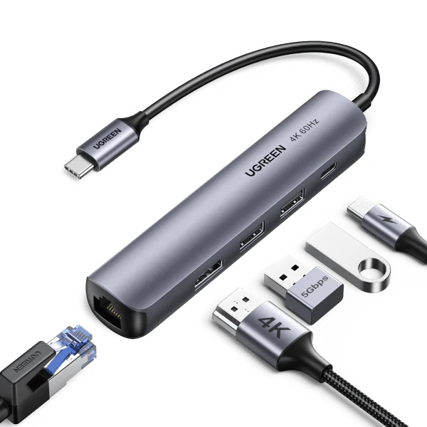 Mini Station d accueil Ugreen USB-C 5 en 1 avec PD(Power Delivery) 100W Recharge (10919)