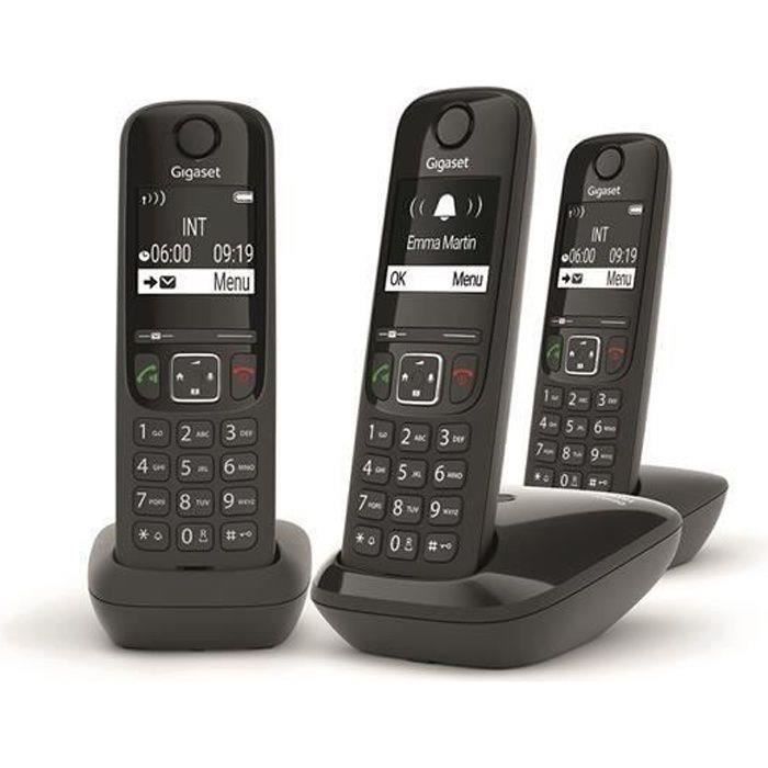 [L36852-H2816-N111] Téléphone Fixe Gigaset AS690 Trio Noir