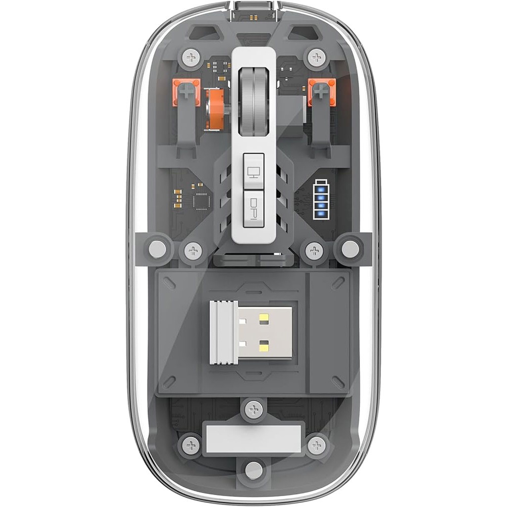 Souris Sans Fil Silencieuse rechargeable WiWU Crystal Gris