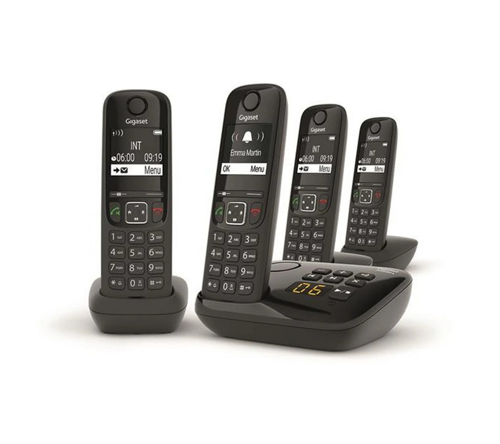 [L36852-H2836-N121] Gigaset AS690A Quattro téléphone sans fil dect Noir avec répondeur