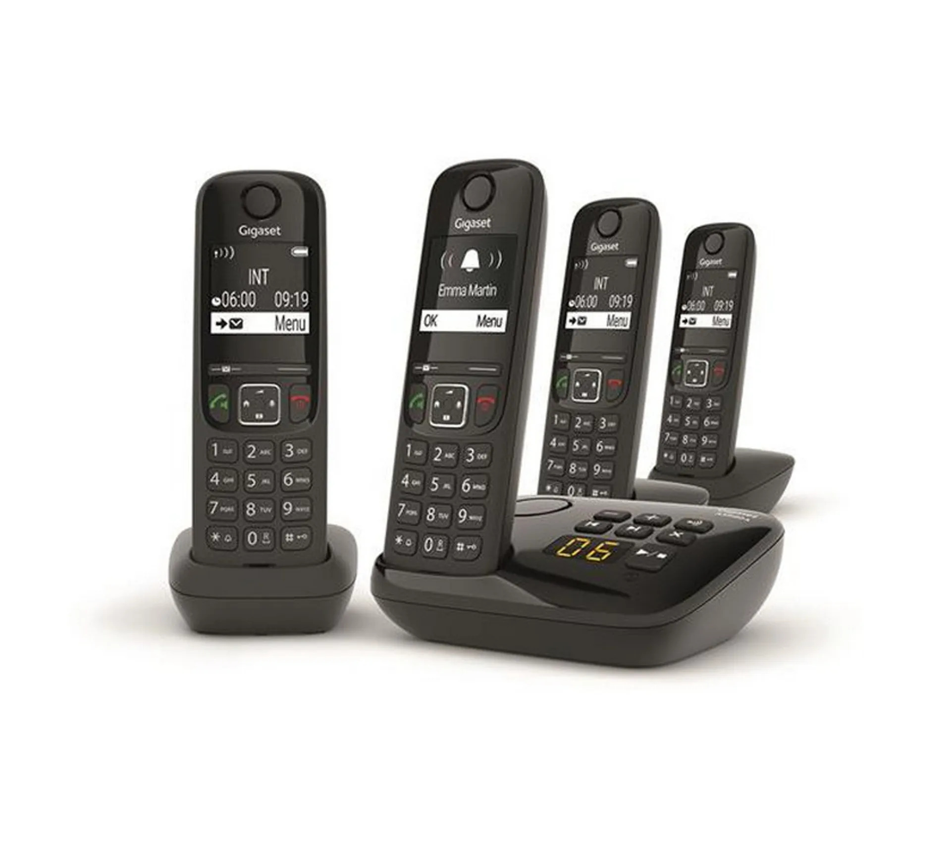 Gigaset AS690A Quattro téléphone sans fil dect Noir avec répondeur