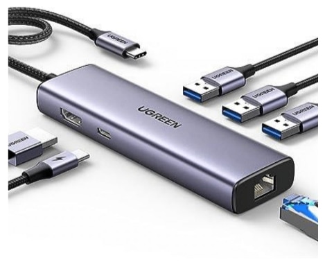 [15598] Ugreen HUB USB-C 6 en 1 Supporte PD (Power Delivery) 100W Recharge (15598)