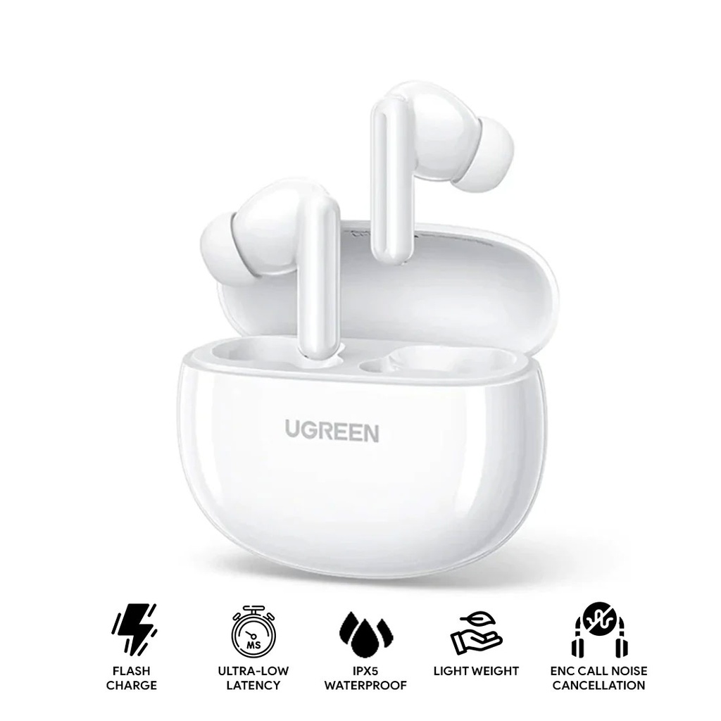 [45110] UGREEN Écouteurs Buds Sans Fil HiTune P3 – Bluetooth 5.4 – Blanc