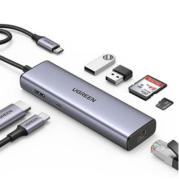 HUB Ugreen USB-C 7 en 1 Supporte PD (Power Delivery) 100W Recharge (90568)