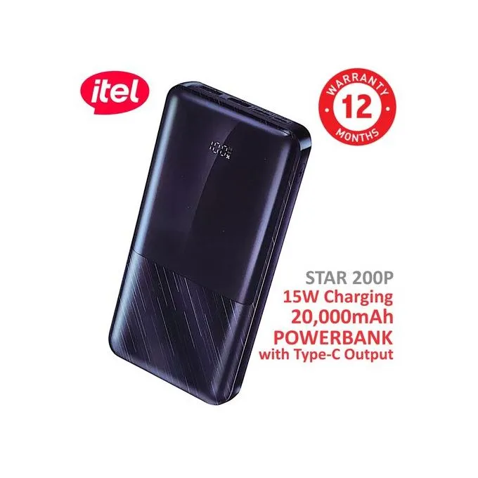 [STAR200P] itel Power Bank STAR200P Fast Charging Type-C 20000mAh