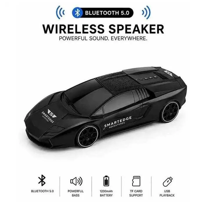 [HF-F121N] Haut-Parleur Bluetooth SmartEdge Adventures Supercar Atlas Edition 5W Noir