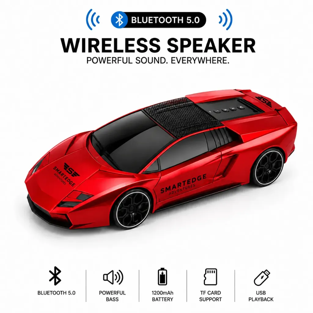 Haut-parleur Bluetooth SmartEdge Adventures Supercar Atlas Edition 5W Rouge