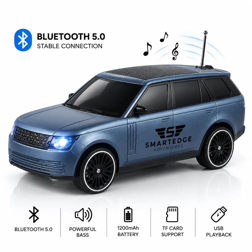 [HF-F119BL] Haut-parleur Bluetooth SmartEdge Adventures SUV Atlas Edition 10W Bleu Gris